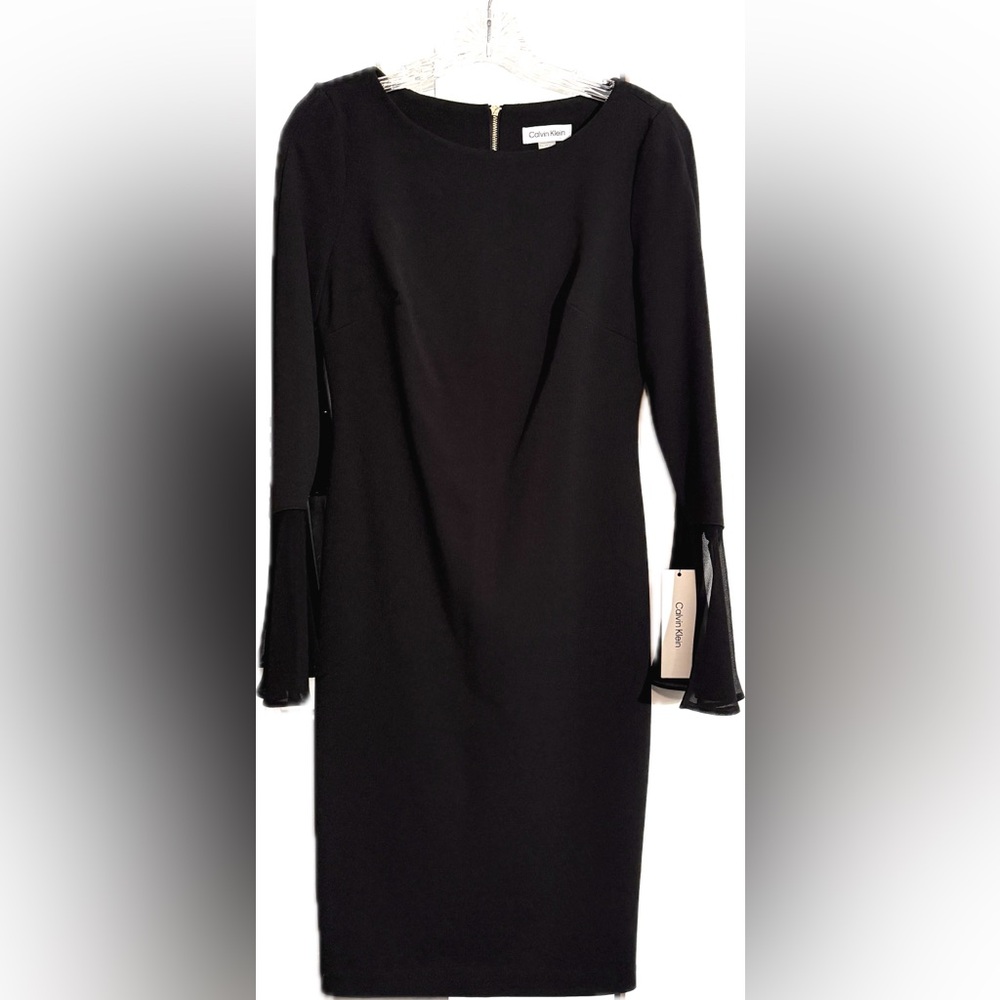 Calvin Klein Elegant Black Long Sleeve Dress